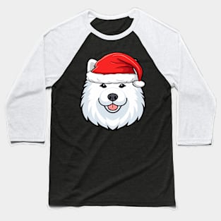 Santa Samoyed Christmas Puppy Dog Lover Baseball T-Shirt